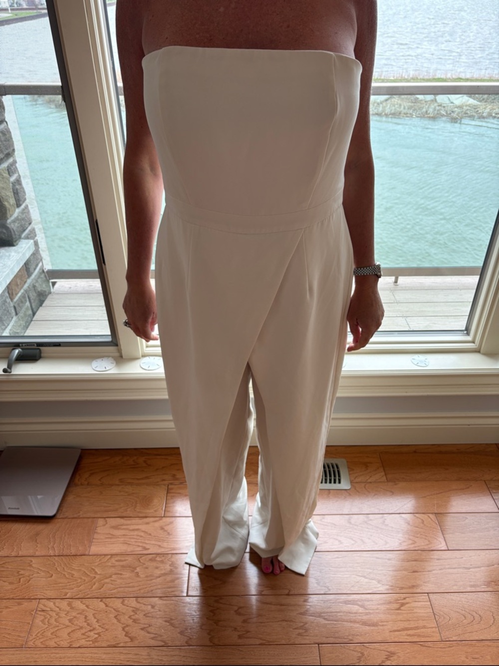 White House Black Market Cream Jumpsuit